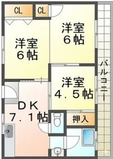 潮見が丘コーポラス【4階】の間取り