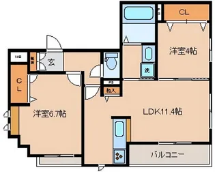 シャーメゾンMIKO【201号室】の間取り