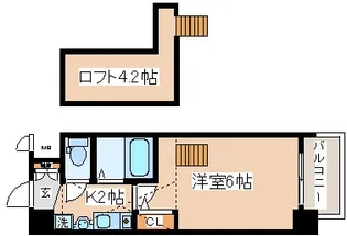 エステムコート三宮駅前ラ・ドゥー【6階】の間取り