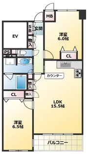 甲子園四番町パークハウス【1階】の間取り