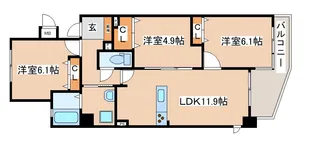プリオーレ須磨【3階】の間取り