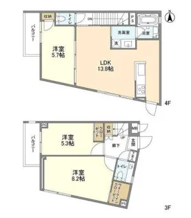 RA-ASHIYA【3階】の間取り