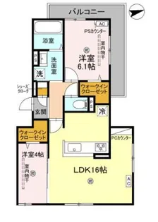 D-residence上甲子園【3階】の間取り