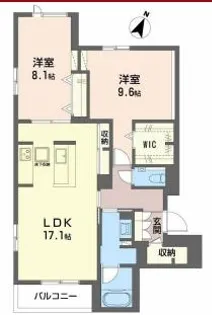 グレイス神戸住吉【1階】の間取り