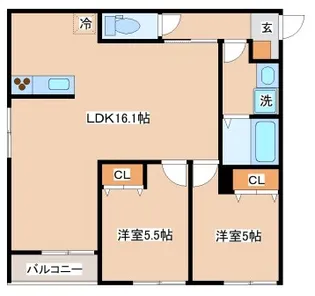 プライム神戸垂水【302号室】の間取り