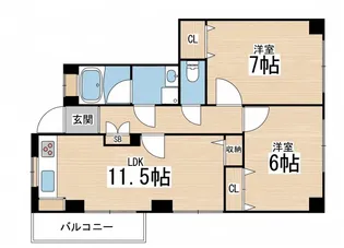 オーシャンビュー赤坂【1階】の間取り