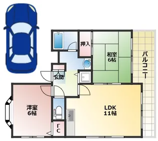 ゲイナーズヒル【302号室】の間取り