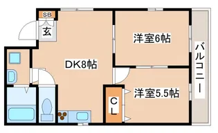 ベルトゥリー板宿EAST【2階】の間取り
