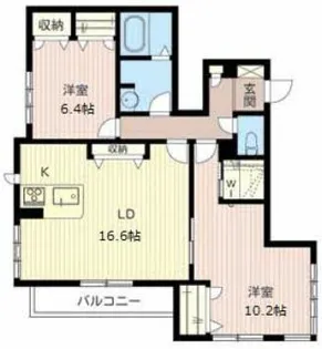 ベレオ御影【2階】の間取り