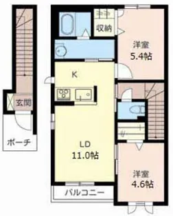 シャーメゾン鈴蘭台B【2階】の間取り