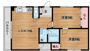 ヴィレッジ・リバー住吉【4階】の間取り