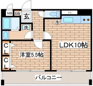 朝日プラザツインテージ神戸EAST【9階】の間取り