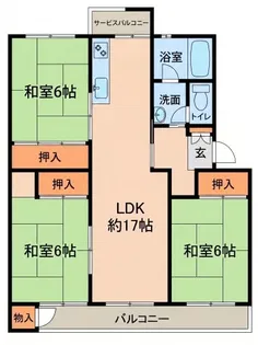 須磨一ノ谷グリーンハイツK棟【5階】の間取り