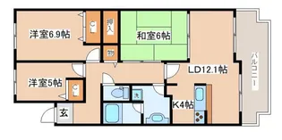 イーストスクエアⅠ番館【6階】の間取り