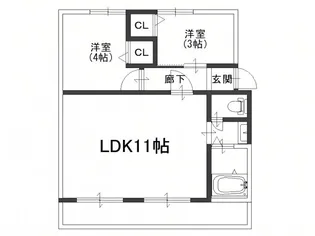 名谷2団地10号棟【410号室】の間取り