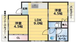 シャトレーゼ三宮【2階】の間取り
