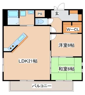 オーブ東須磨【201号室】の間取り