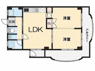 グリーンハイツ中山手【1階】の間取り