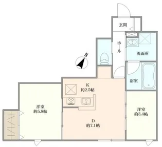 ポルク上河原【1階】の間取り