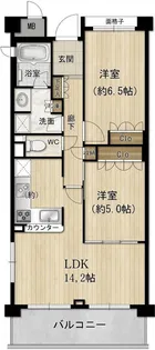 甲子園六石町ハイツ【5階】の間取り