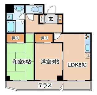 パールハイツ三輪【2階】の間取り