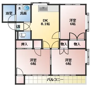 アップルガーデンA【1階】の間取り