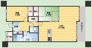 コムザ21北緑丘【1階】の間取り
