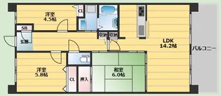 ライオンズマンション豊中夕日丘【3階】の間取り
