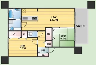ドミール箕面【2階】の間取り
