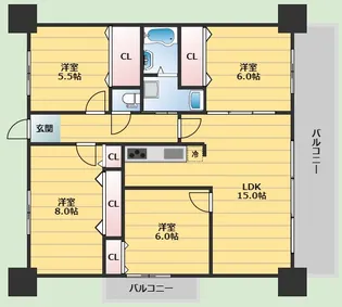 エトワール緑丘【8階】の間取り