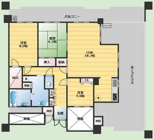ローレルコート新千里東町あかしやの丘Ⅰ番館【6階】の間取り
