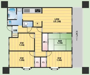 T・ファミール箕面【3階】の間取り