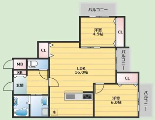 ファイブコート向丘【4階】の間取り