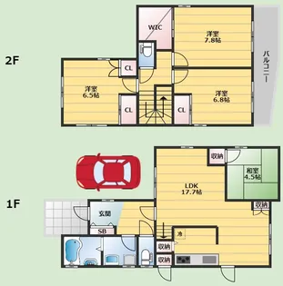大阪府豊中市上野東2丁目【一戸建】の間取り