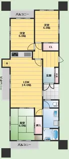 アルプス東豊中マンション【1階】の間取り