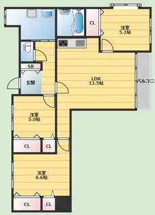 プライムアーク【3階】の間取り