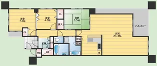 ディークラディア豊中少路ヴァローレコート【5階】の間取り