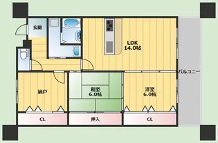 カルム千里山土井【3階】の間取り