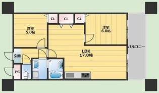 セントラルコート 1号館【6階】の間取り