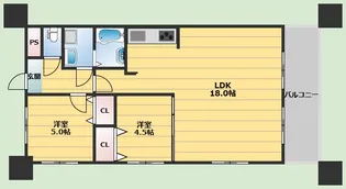 セントラルコート 1号館【6階】の間取り