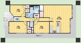 サンクタス南千里【3階】の間取り