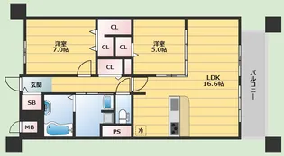 カビサ千里中央【4階】の間取り