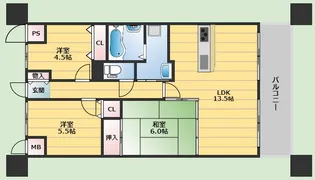アルティジアレジデンス緑地【3階】の間取り