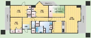 フォルム緑丘【6階】の間取り