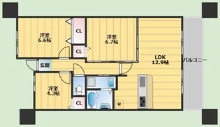 インプルーブ緑地公園【3階】の間取り
