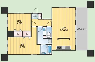 ローデス箕面【2階】の間取り