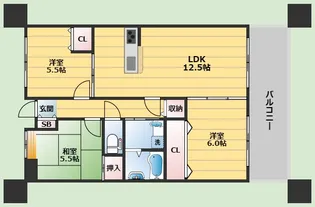 3LDKの間取り画像