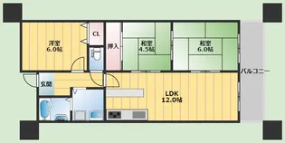 アビテ東千里【5階】の間取り