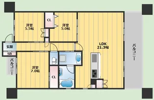 ローレルコート豊中【8階】の間取り