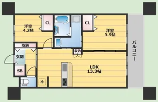 グローコートⅦ【2階】の間取り
